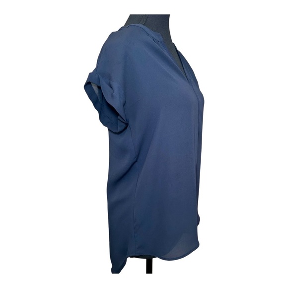 Philosophy Pullover Navy Blue Sleeveless Sheer Top Blouse, V-Neck, Size XS - Picture 4 of 6